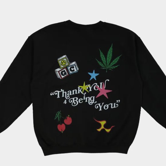 NEW Goat Crew Black Thank You for Being You Graphic Sweatshirt Size S - Picture 6 of 10